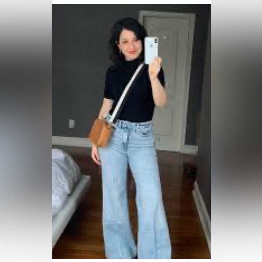 NWOT Good American Good Waist Palazzo Jeans 4 Wide Leg Denim